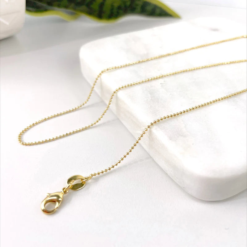 Bead Ball Chain 18K Gold Filled.  Bundle and Save. FREE SHIPPING on orders of $100 and over.  Sam's Jewelry World USA.