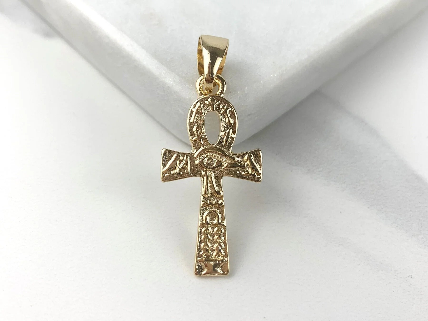 Pendant Talisman Ankh Cross 18K Gold Filled.  Bundle and Save. FREE SHIPPING on orders of $100 and over.  Sam's Jewelry World USA.