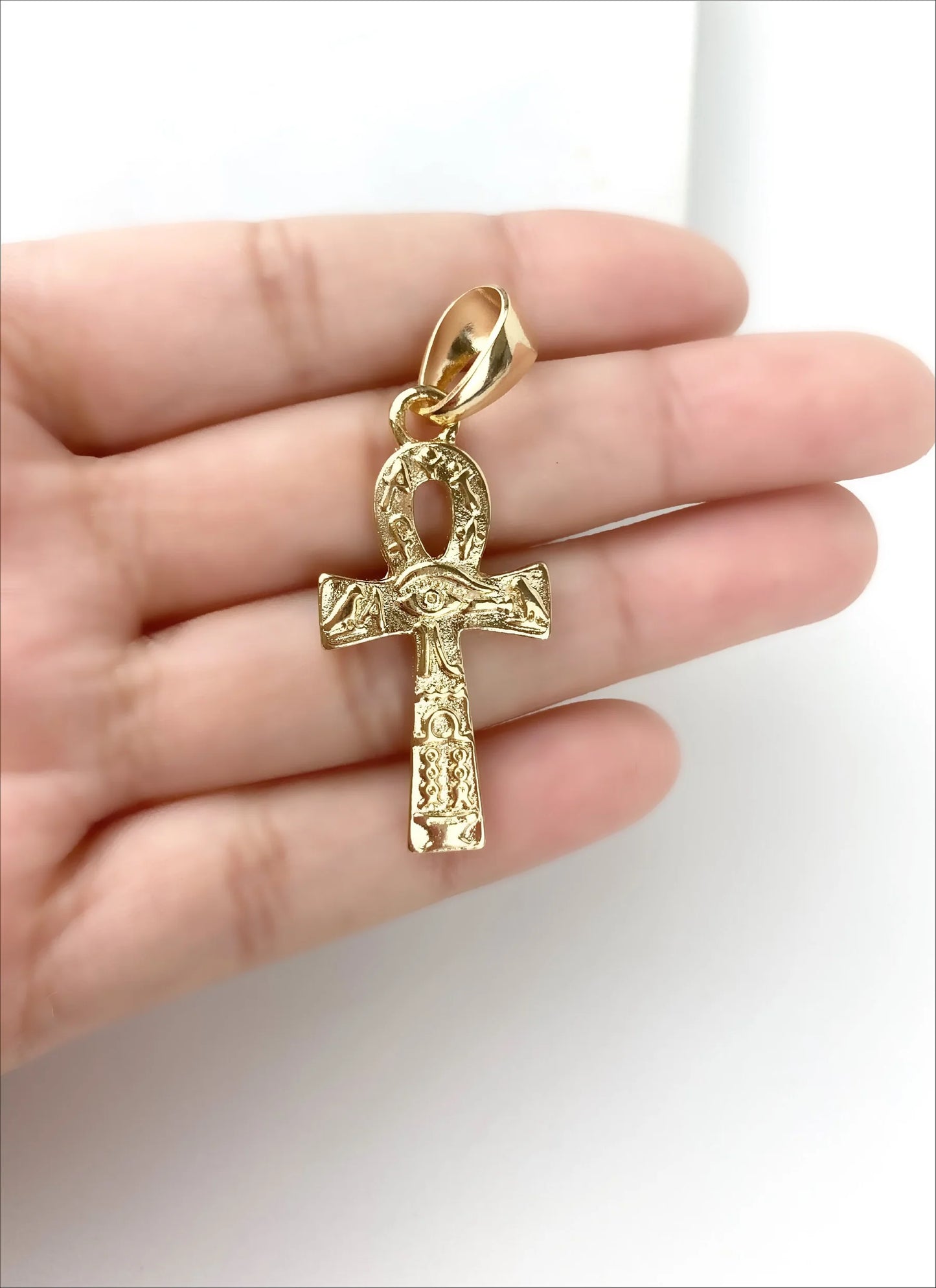 Pendant Talisman Ankh Cross 18K Gold Filled.  Bundle and Save. FREE SHIPPING on orders of $100 and over.  Sam's Jewelry World USA.