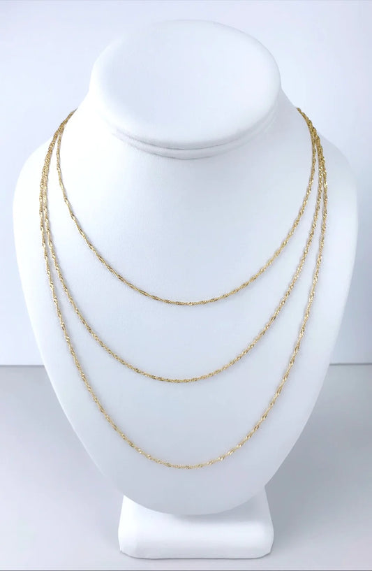 Chain Singapore Link 1mm 18k Gold Filled