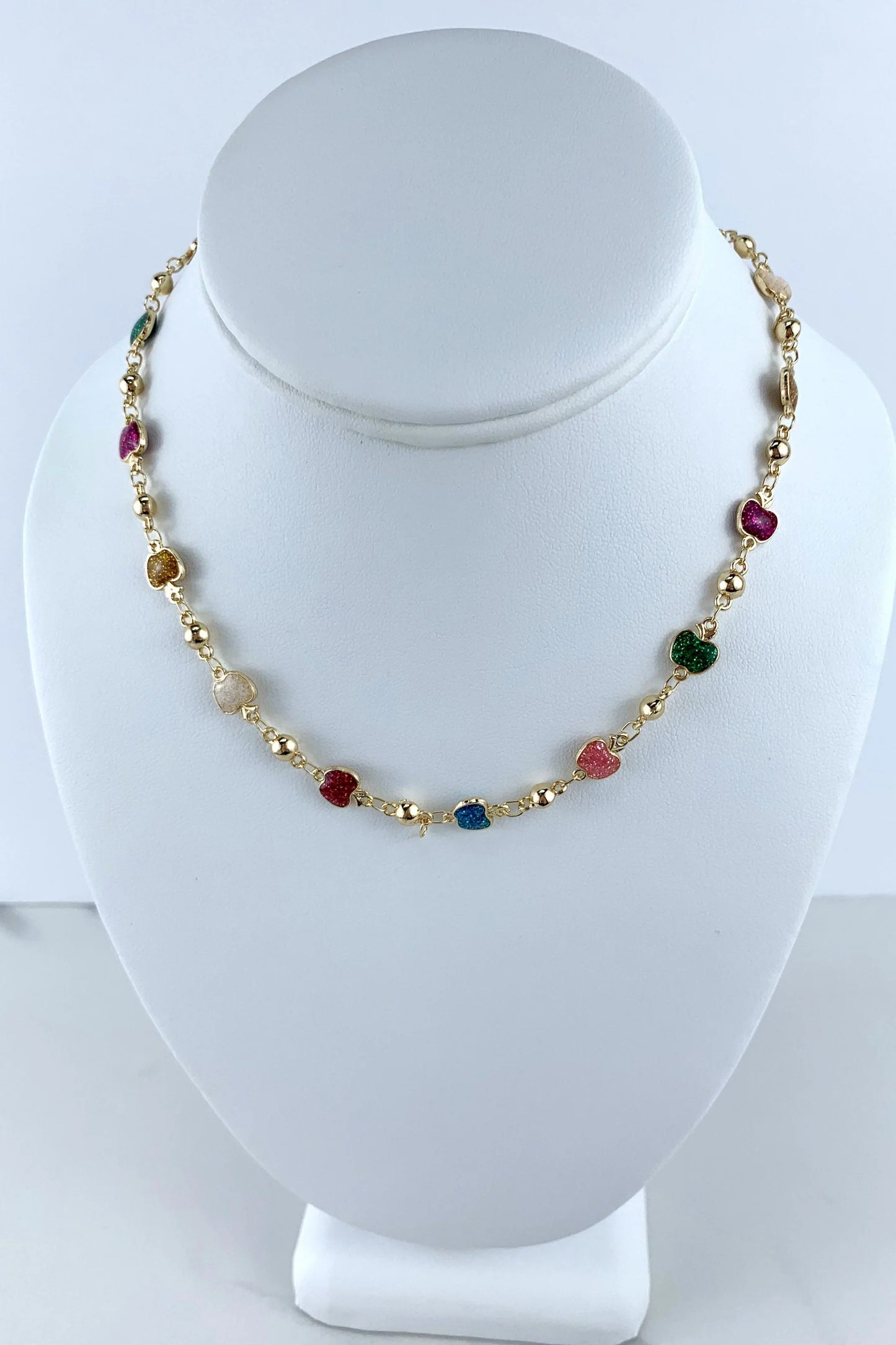 Necklace Beaded Colorful Sparkle Apple 18" - 18k Gold Filled.  Bundle and Save. FREE SHIPPING on orders of $100 and over.  Sam's Jewelry World USA.