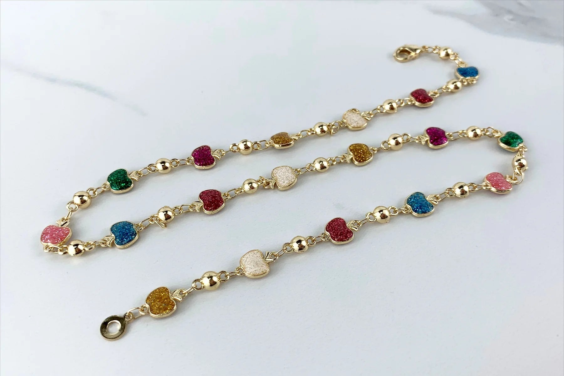 Necklace Beaded Colorful Sparkle Apple 18" - 18k Gold Filled.  Bundle and Save. FREE SHIPPING on orders of $100 and over.  Sam's Jewelry World USA.