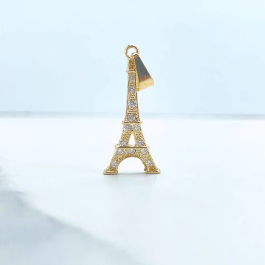 Pendant Stones Cubic Zirconia Eiffel Tower 18k Gold Filled. Bundle and Save. FREE SHIPPING on orders of $100 and over.  Sam's Jewelry World USA.