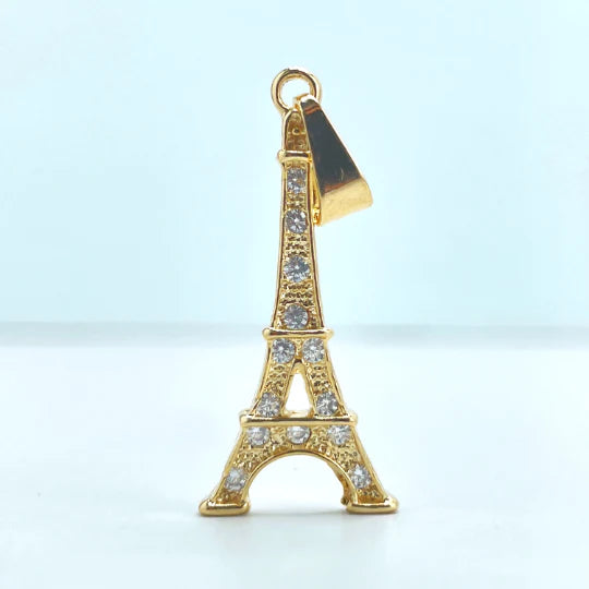 Pendant Stones Cubic Zirconia Eiffel Tower 18k Gold Filled