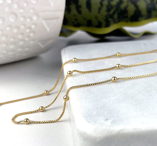 Chain Satellite Link 1mm 16" or 20" - 18k Gold Filled