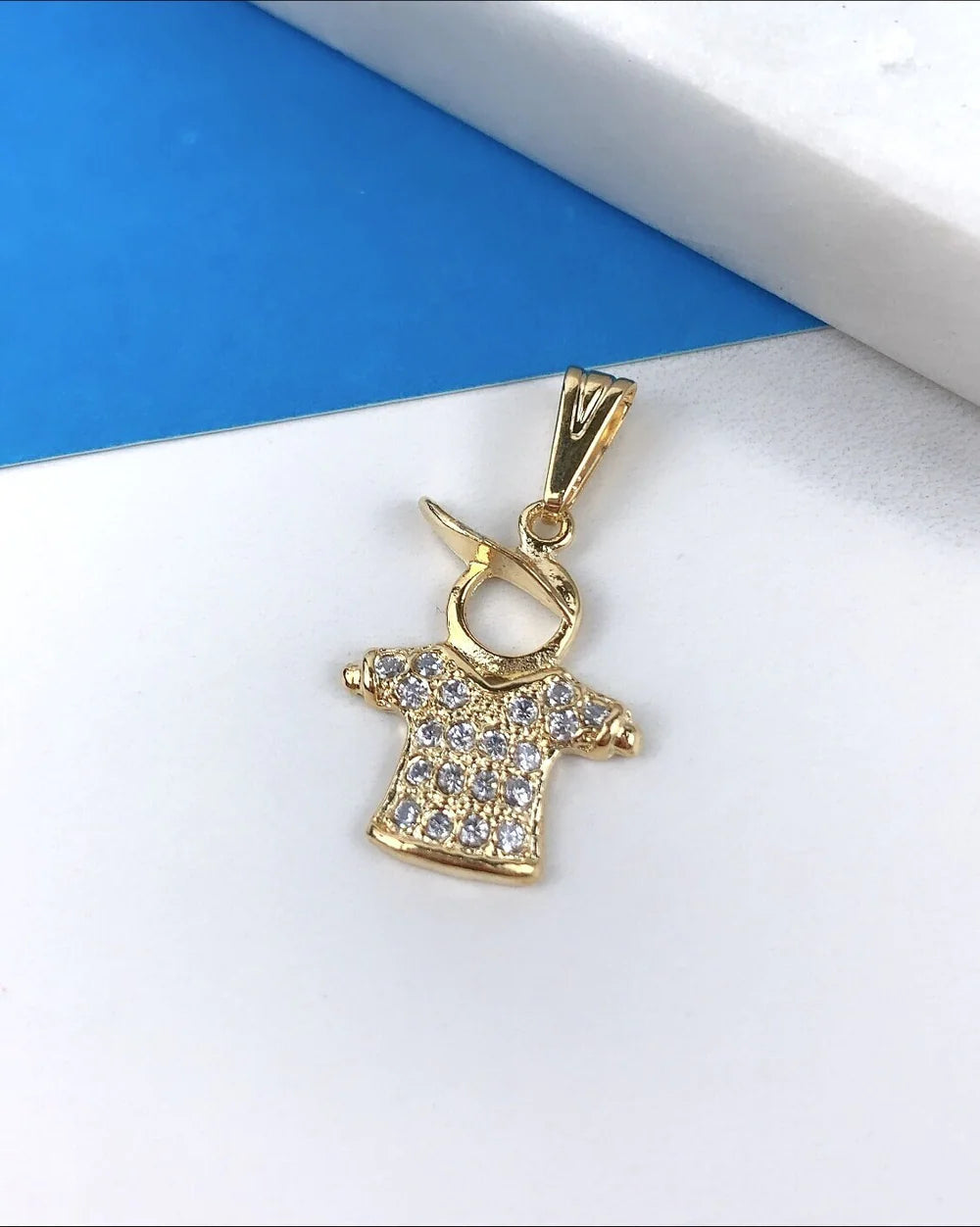 Chain and Pendant Set. Oval Link Chain with Cubic Zirconia Boy Pendant 18k Gold Filled. Bundle and Save. FREE SHIPPING on orders of $100 and over.  Sam's Jewelry World USA.