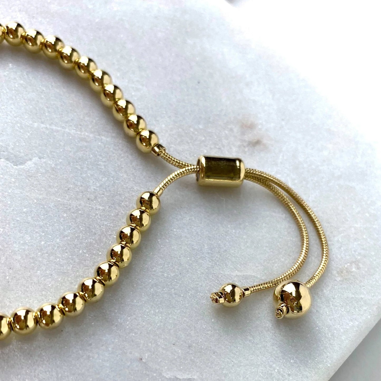 Bracelet Gold Balls Adjustable 18k Gold Filled