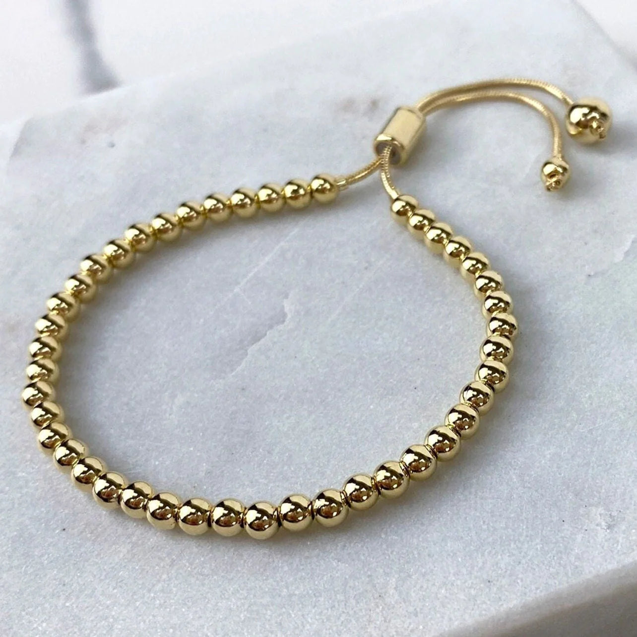 Bracelet Gold Balls Adjustable 18k Gold Filled