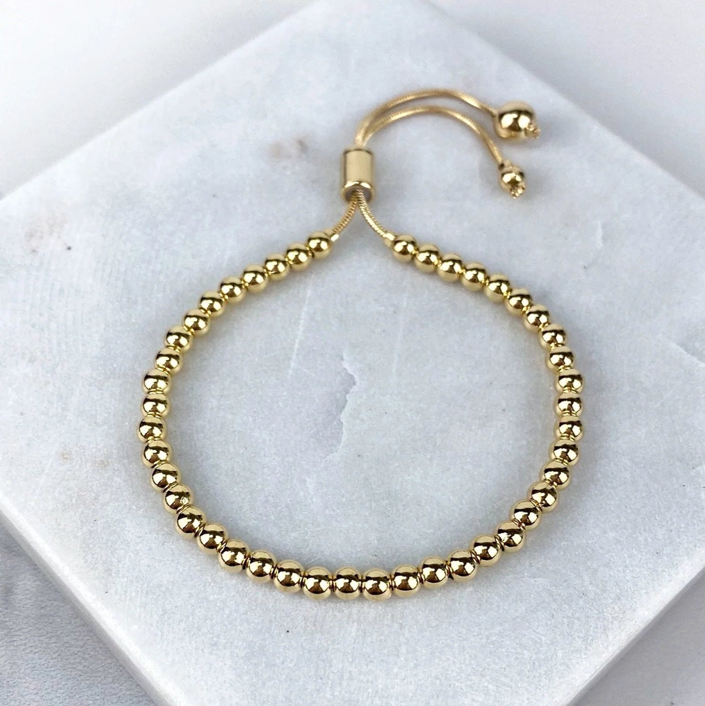 Bracelet Gold Balls Adjustable 18k Gold Filled