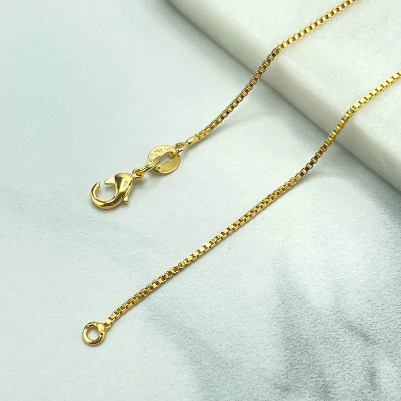 Chain and Pendant Set Box Chain with Butterfly Shape Charm with Blue and White Cubic Zirconia 18k Gold Filled. Bundle and Save. FREE SHIPPING on orders of $100 and over.  Sam's Jewelry World USA.