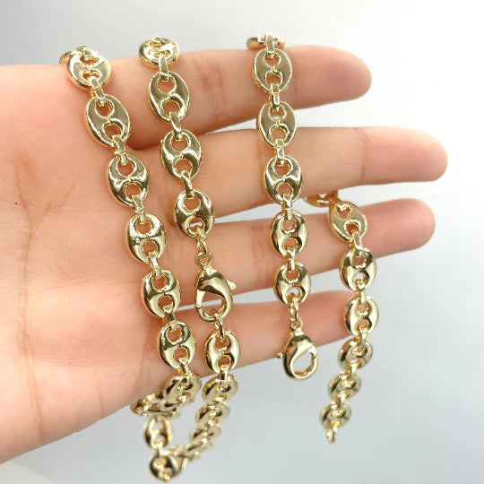 Chain or Bracelet 8mm Puffy Mariner Link 18k Gold Filled. Bundle and Save. FREE SHIPPING on orders of $100 and over.  Sam's Jewelry World USA.