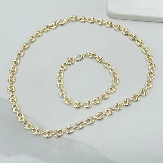 Chain or Bracelet 8mm Puffy Mariner Link 18k Gold Filled. Bundle and Save. FREE SHIPPING on orders of $100 and over.  Sam's Jewelry World USA.