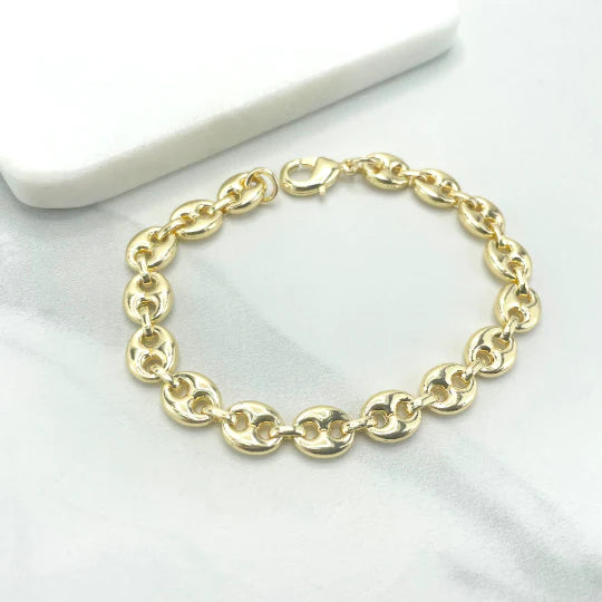 Chain or Bracelet 8mm Puffy Mariner Link 18k Gold Filled. Bundle and Save. FREE SHIPPING on orders of $100 and over.  Sam's Jewelry World USA.