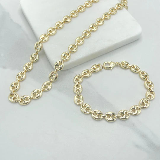 Chain or Bracelet 8mm Puffy Mariner Link 18k Gold Filled. Bundle and Save. FREE SHIPPING on orders of $100 and over.  Sam's Jewelry World USA.