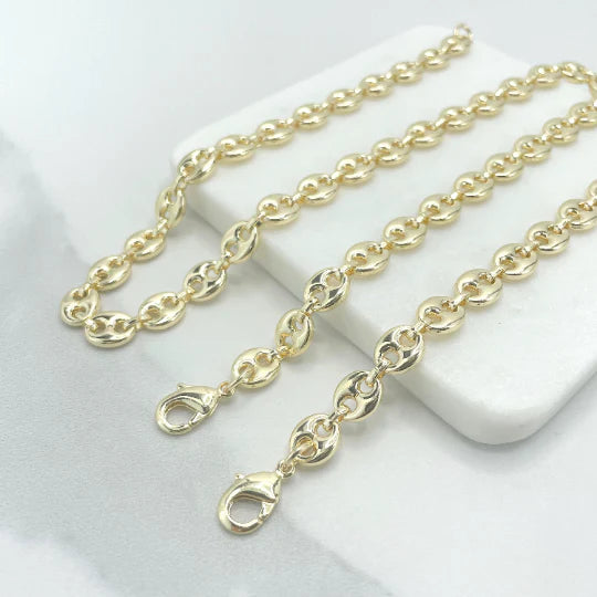 Chain or Bracelet 8mm Puffy Mariner Link 18k Gold Filled. Bundle and Save. FREE SHIPPING on orders of $100 and over.  Sam's Jewelry World USA.