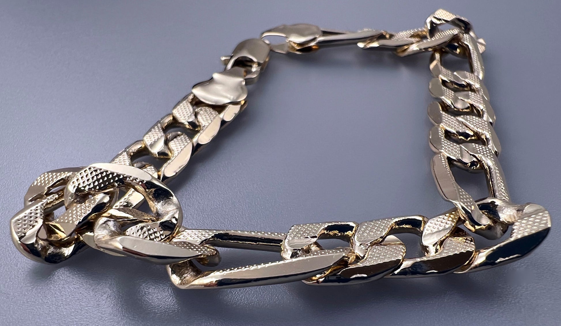 Chain or Bracelet Figaro Link with Diamond Cut 18K Gold Filled. Bundle and Save. FREE SHIPPING on orders of $100 and over.  Sam's Jewelry World USA.