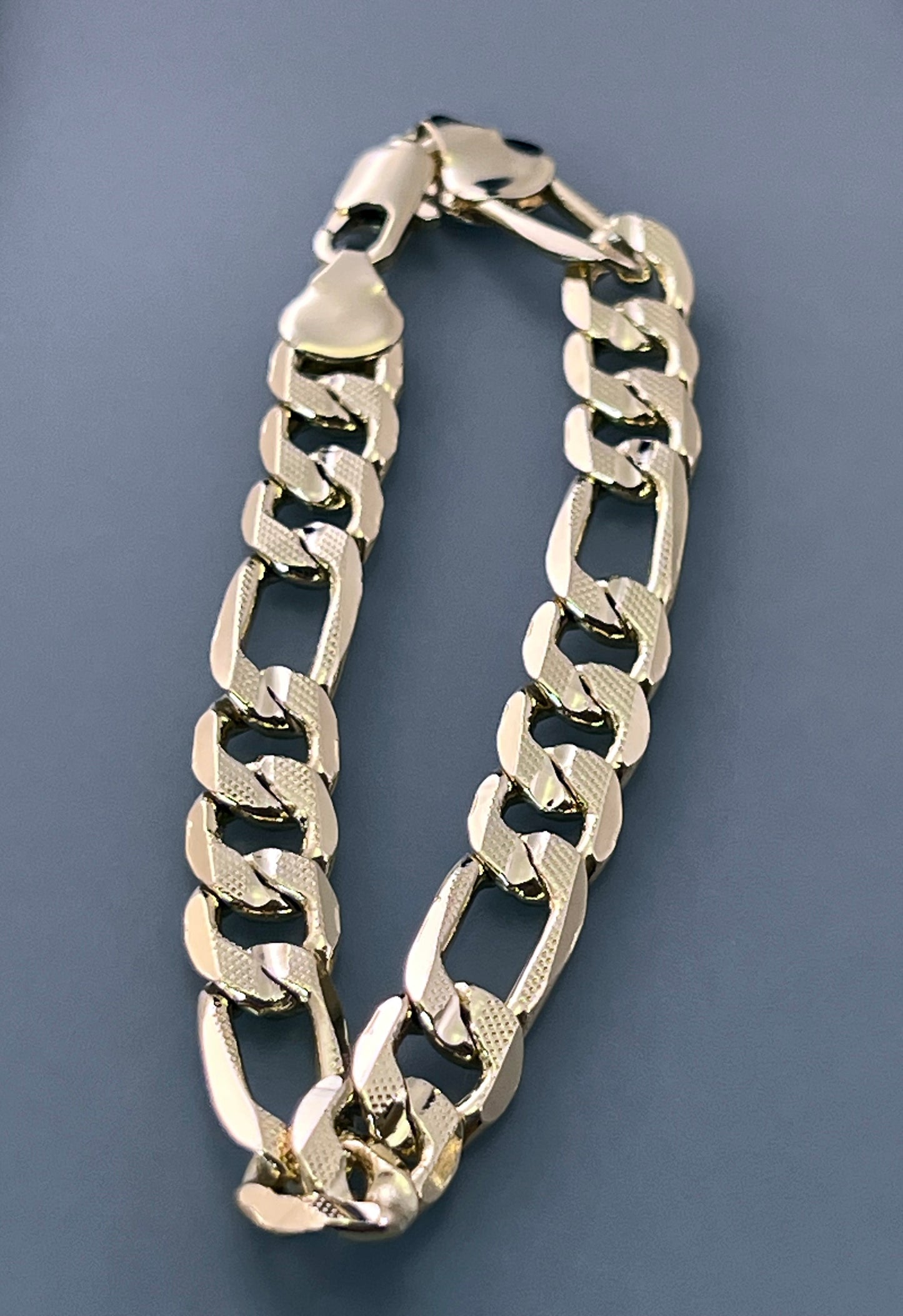 Chain or Bracelet Figaro Link with Diamond Cut 18K Gold Filled. Bundle and Save. FREE SHIPPING on orders of $100 and over.  Sam's Jewelry World USA.