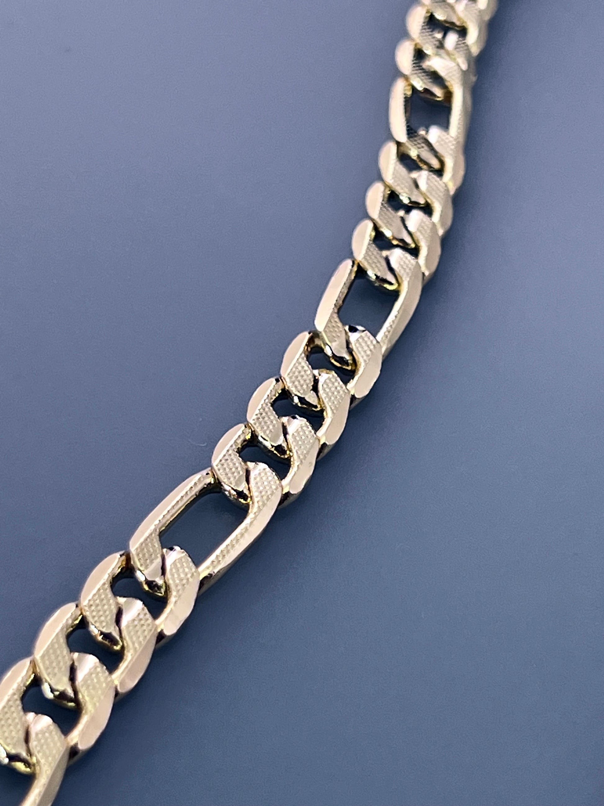 Chain or Bracelet Figaro Link with Diamond Cut 18K Gold Filled. Bundle and Save. FREE SHIPPING on orders of $100 and over.  Sam's Jewelry World USA.