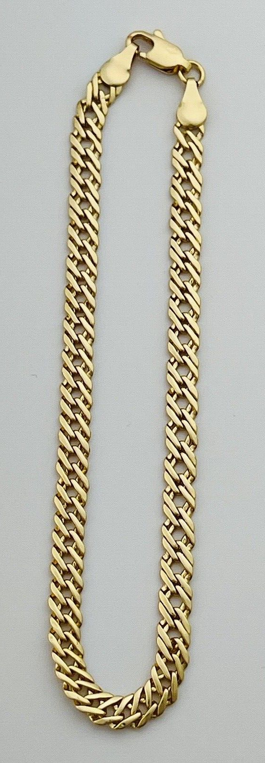 Ankle Bracelet Double Layered Cuban Link 18K Gold Filled