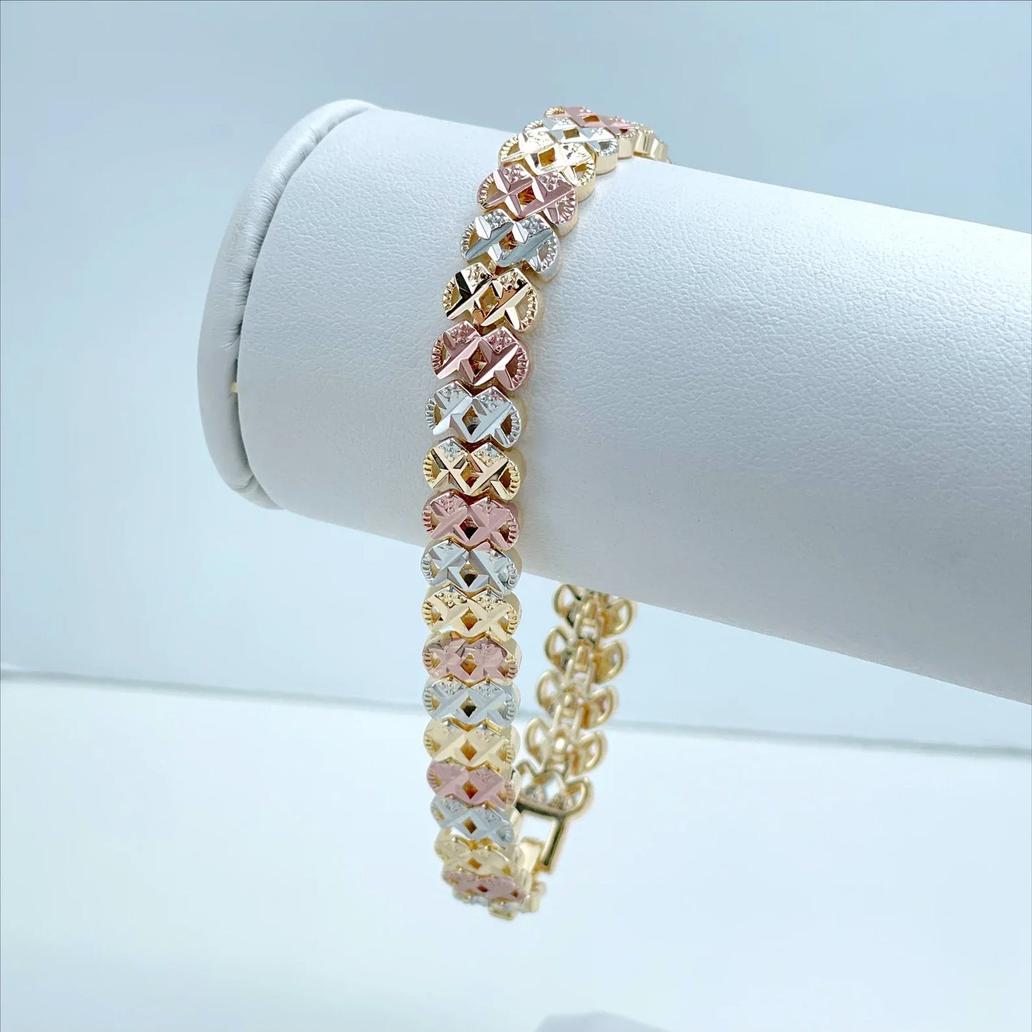 Bracelet Textured Yellow Gold White Gold Rose Gold 18k Gold Filled