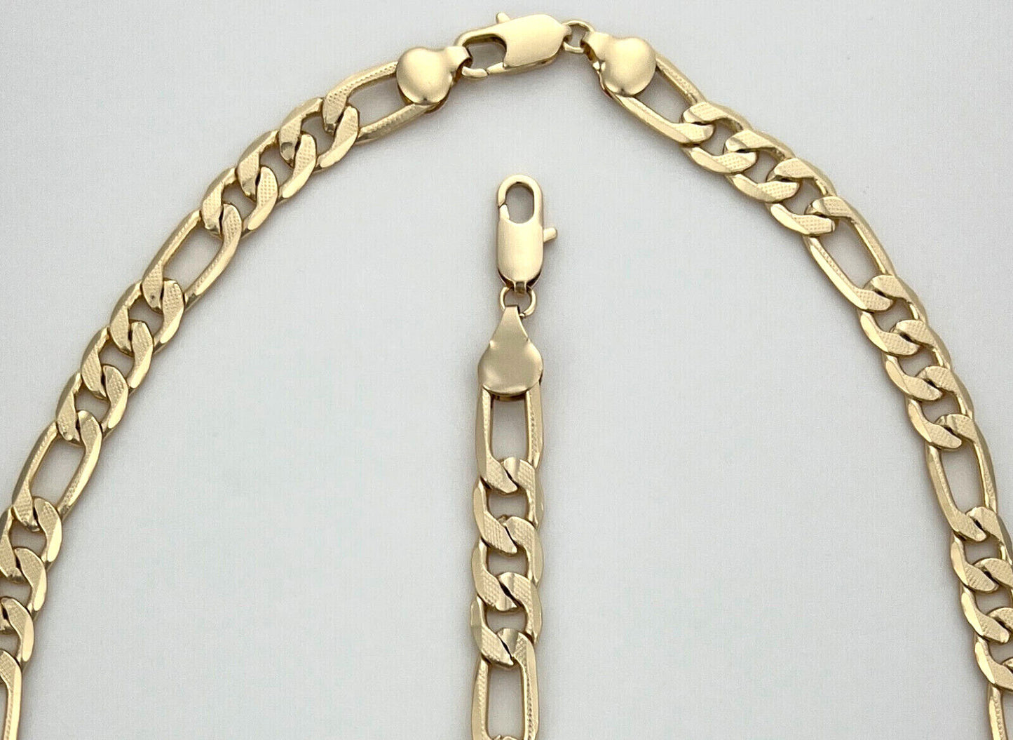 Chain or Bracelet Figaro Link with Diamond Cut 18K Gold Filled. Bundle and Save. FREE SHIPPING on orders of $100 and over.  Sam's Jewelry World USA.